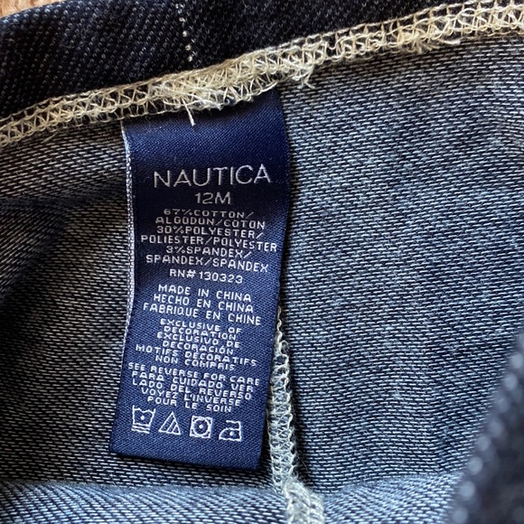 12M girls Nautica 2-piece jeggings and blue floral long sleeve shirt set - Picture 8 of 8